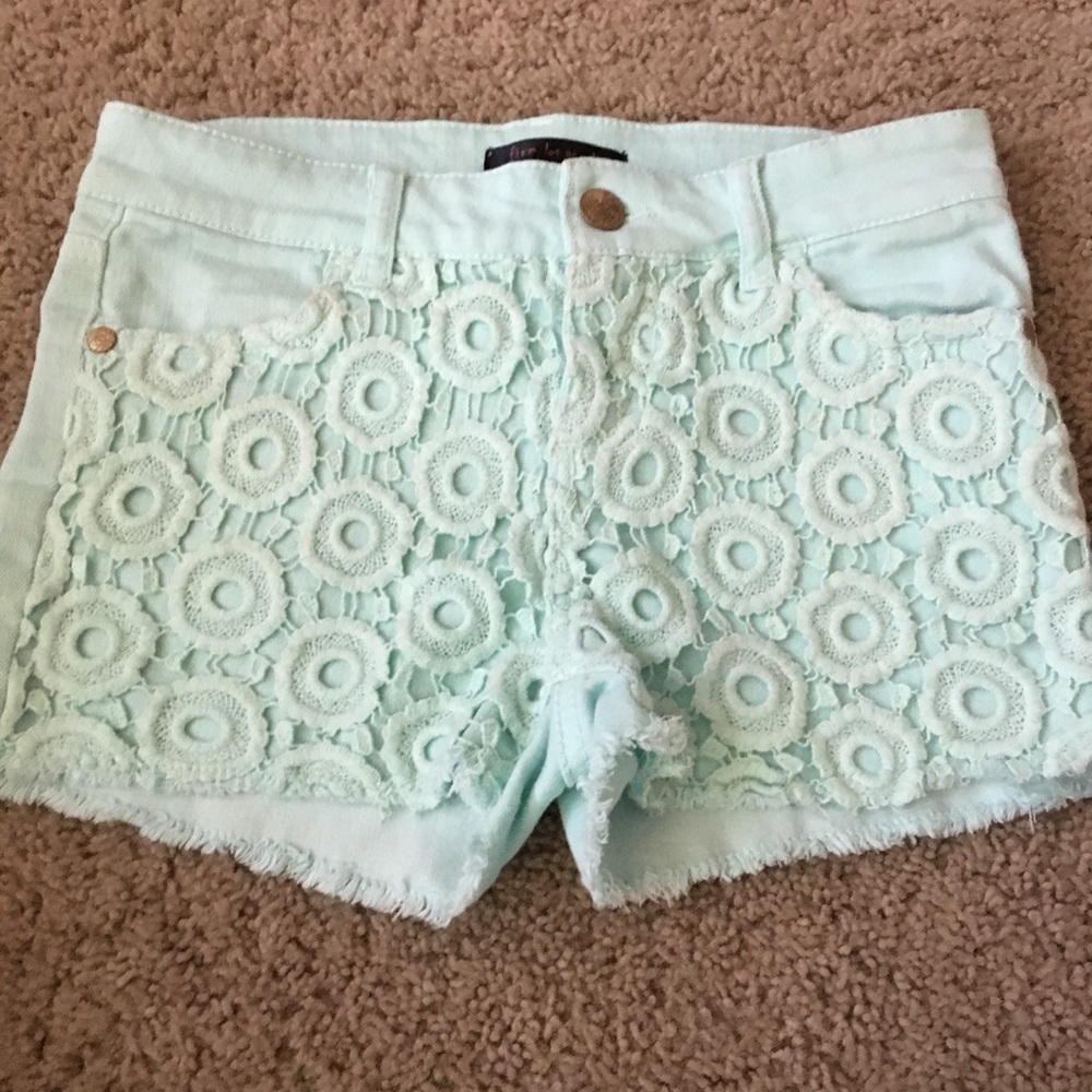 Blue Crochet Shorts
